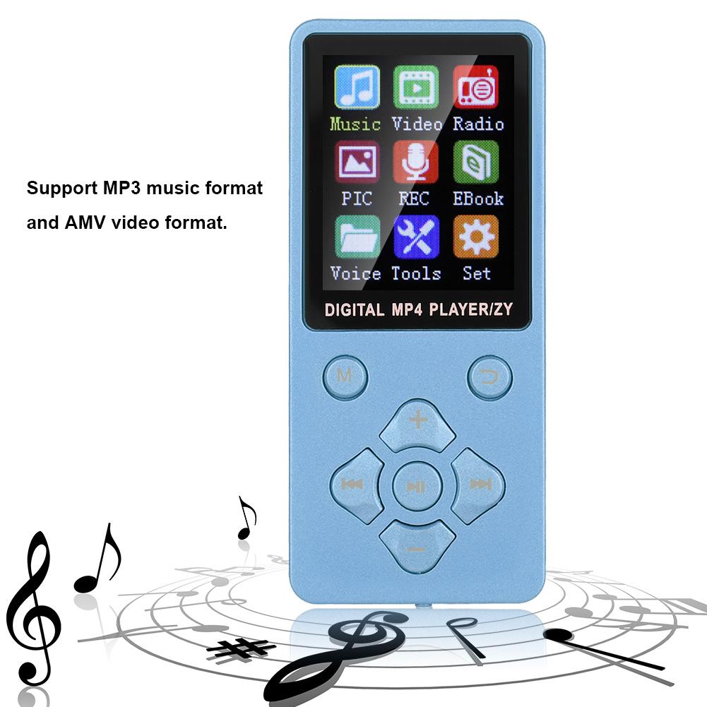 T1 Music MP3 MP4 Player Bluetooth Support 32G Memory Card Crossshaped Buttons Blue