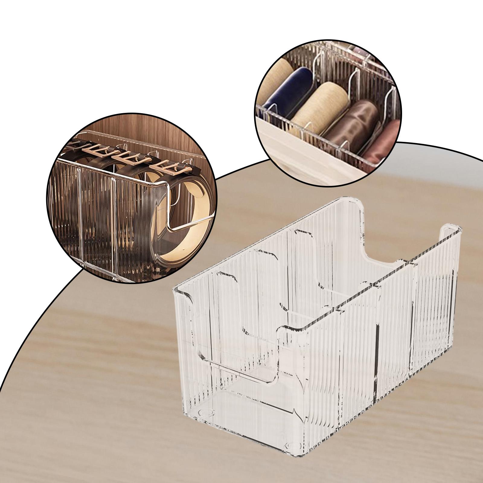 

Belt Organizer Box Multi Dividers Display Case Closet Belt Storage for Shopping Mall