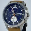 Working Good CASIO EDIFICE EFV-520L-2A Quartz Chronograph Mineral Glass Blue Dial Blue Camel Men's Watch 10 ATM Water Resistance 10BAR 100m 3-Hand