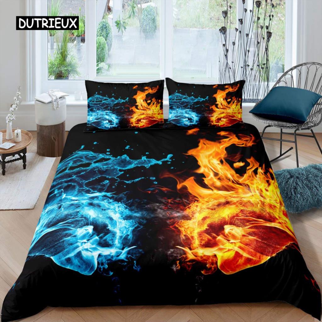 Boxing Duvet Cover Set Sports Games Theme Twin Bedding Set Microfiber Boxing Gloves Athlete Silhouette Queen King Quilt Cover