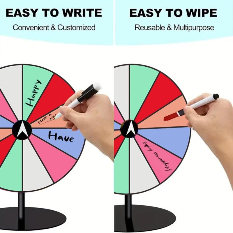 Desktop Prize Turn Plate Fortune Wheel Spinnings Game Lucky Draws Rotating wheels Erasable Fortune Wheel