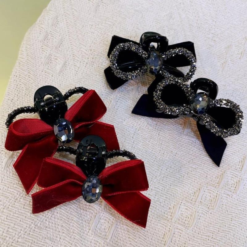 New Year Elegant Double Sided Small Bow Hair Clip Women Side Bangs Broken Hair Fixed Clip Fashion Princess Head Hair Accessories