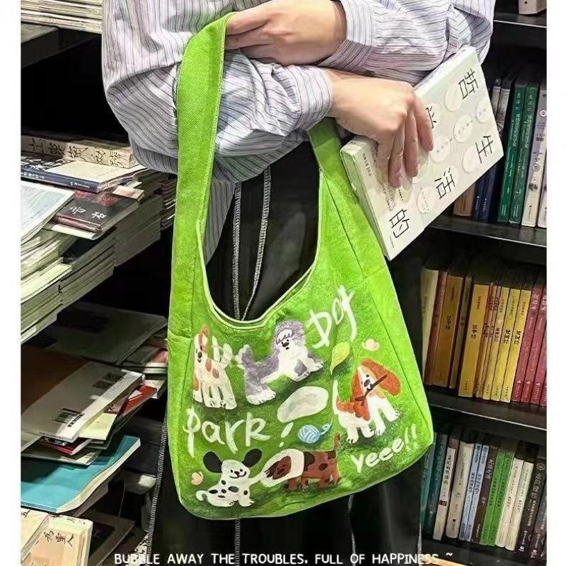 Sweet outing out shoulder bag all-match large capacity canvas bag student class commuter bag tote bag women s bag
