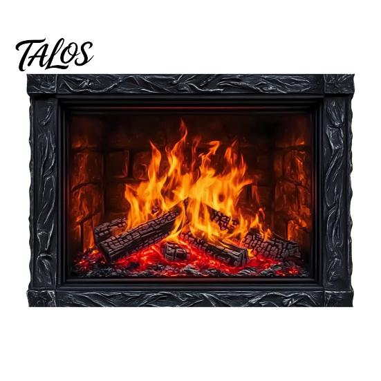 Holiday Party Wall Sticker Fireplace Flame Decal, Vintage European Background Sticker, Self-Adhesive Realistic Pattern Waterproof Mural for