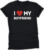 I Love My Boyfriend T Shirt Romantic Slogan Tee with Red Heart Gift Idea