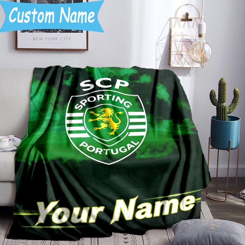 Custom Name Clube de Portugal Blanket Flannel Blanket for Camping, Hiking, Garden Parties, Picnic Essentials,gift for family and friend