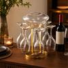 Freestanding Grape Glass Rack Sturdy Countertop Stand Low-Height