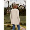 VEZFAA Giacche e cappotti a maniche lunghe con scollo a V, a tinta unita, casual, autunno e inverno, da donna