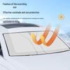 Titanium Silver Sunshade Car Front Windshield Blackout Curtain - Heat Insulation & Sun Protection Cover.