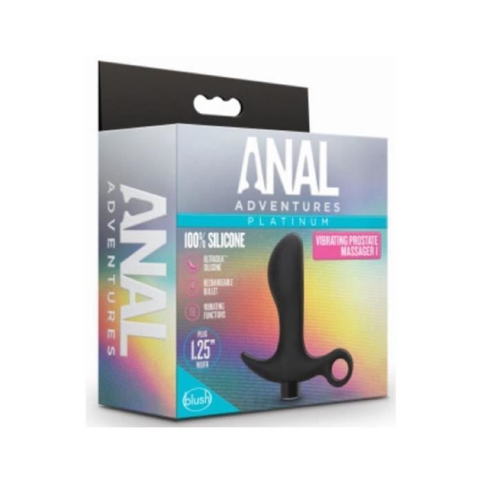 Stimulateur de prostate - Anal Adventures - Massager One - 8cm insérable - 3cm large - Silicone noir