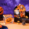 Cookie Display Boxes 10 Pcs Halloween Treat Boxes, Cute Small Party Favors Box, Castle Pumpkin Gift Packaging House Shaped Container for Candy Goodie