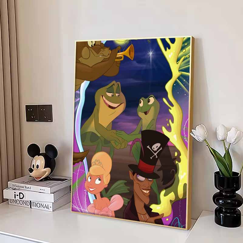 Disney 5D DIY Diamond Painting Princess and Frog Group Portrait Illustration Embroidered Mosaic Cross Stitch Home Decor Gift Crafts