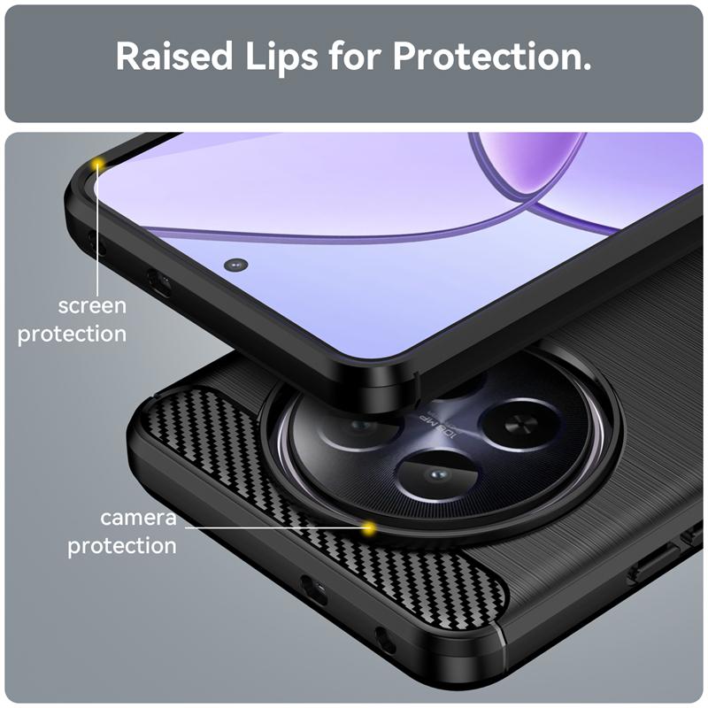 For Realme 12X Case Bumper Anti-knock Soft TPU Silicone Carbon Fiber Back Cover For Realme 12X 5G Case For Realme 12X 5G Case