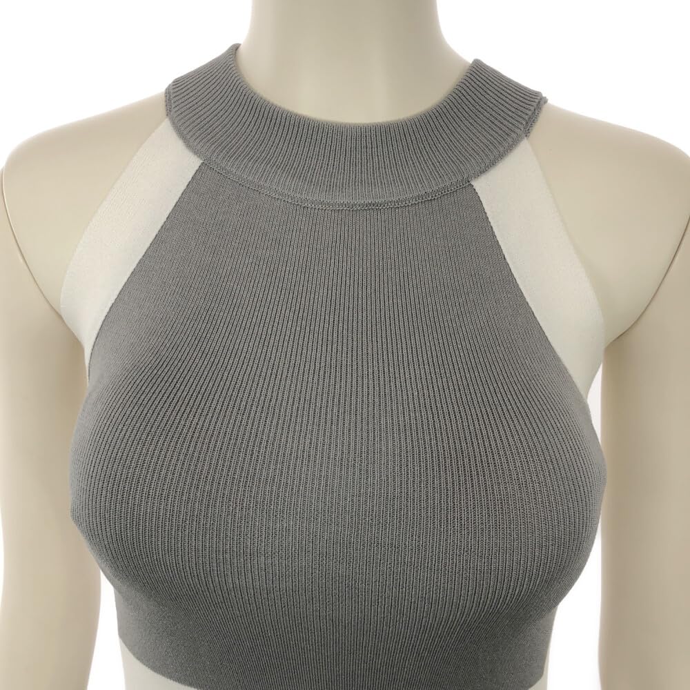 GRAXIA Cabaret Midi Knit American One Size Fits Perfect for Hostess and Lounges Dress, Dress, Dress, Sleeve, Sleeveless, Knee-Length, Beige, Most,