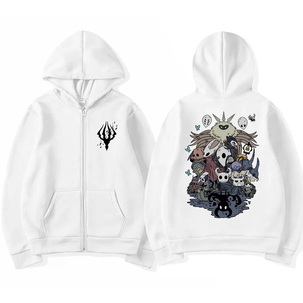 Φούτερ με Φερμουάρ Hollow Void Hollow Knight Ανδρική Μόδα Φούτερ με Κουκούλα Όλα τα Στυλ Άνδρες Γυναίκες Anime Μαύρο Φαρδύ Ζακέτα με Φερμουάρ