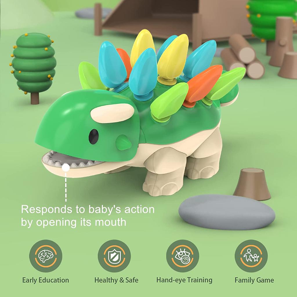 Sortierset für Babys, süßes sensorisches Zähl- und Sortierspielzeug mit Tier-Dinosaurier, pädagogisches Lernspielzeug als Geschenk für Kleinkinder, Jungen und Mädchen ab 18 Monaten
