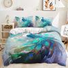 Peacock Duvet Cover Set Simple Peacock Feathers Pattern Queen Comforter Cover Girls Women 3 Piece Bedding Sets Bedroom Decor