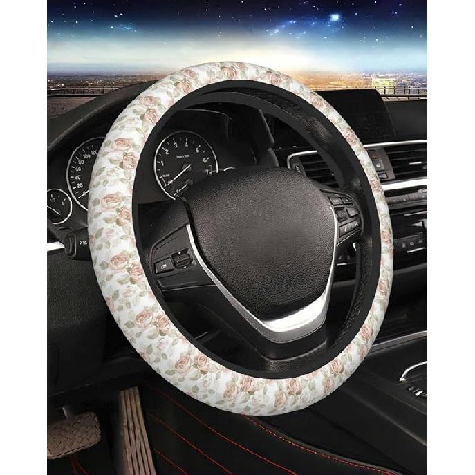 Steering Wheel Cover Accessories Neoprene Cover, Breathable Non-Slip Easy To Tall Suitable For Women Men, 14.5-15.5 Inch For Car SUV Van Truck