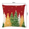 Polyester Christmas Cushion Cover Christmas Tree Printed Decorative Design Pillowcase Checkered Pattern Sofa Decoration