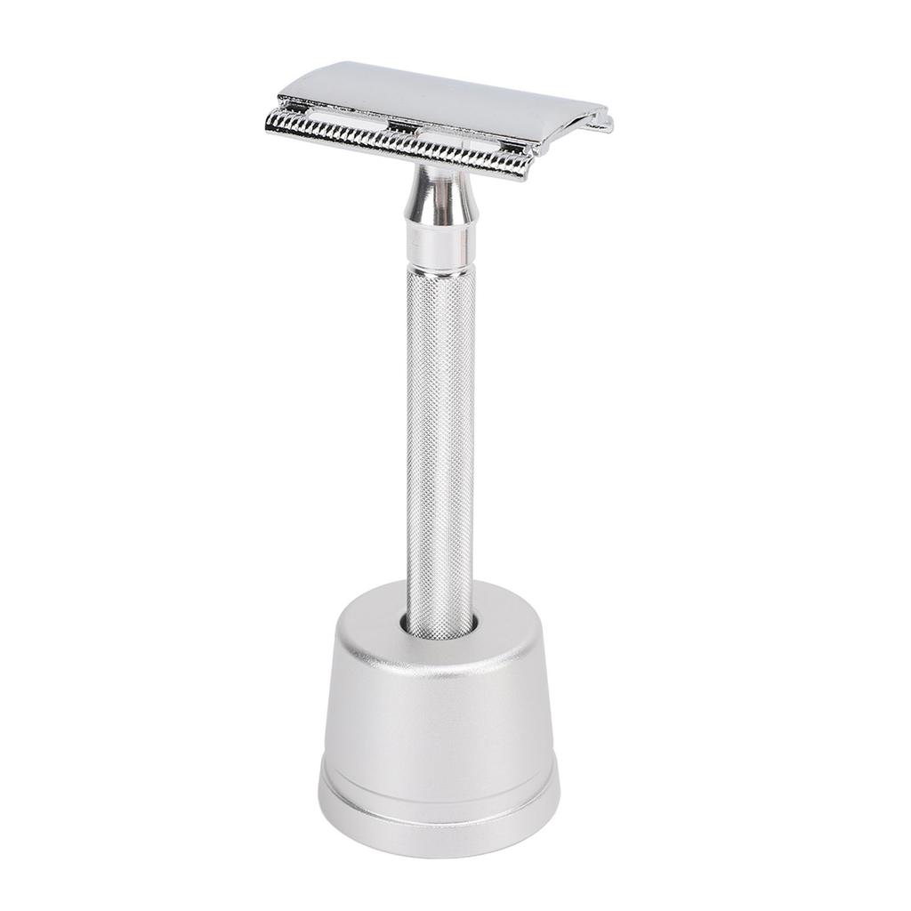 Doppelklingen-Sicherheitstrimmer Langer Griff Metall Bartschneider Set Vintage Bartschneider mit Ständer