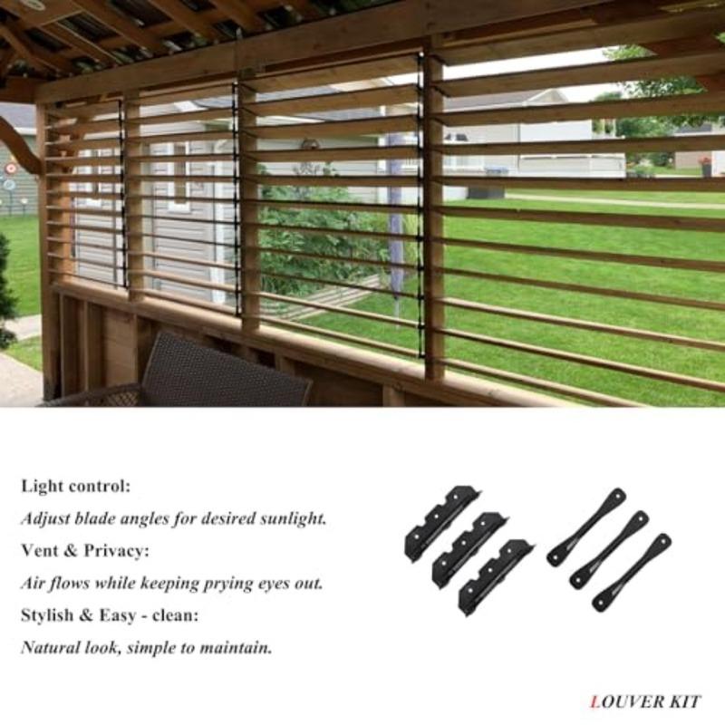 Deck-Sonnenschutzsystem Halterungen Lamellen-Hardware-System für Jalousien und Rollläden Strapazierfähiger Stahl Pulverbeschichtet Lamellen-Pergola