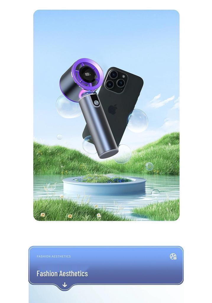 High-Speed Turbo Electric Handheld Fan with Digital Display