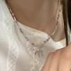 Sweet Colorful Crystal Bead Bow Necklace for Women Girls Bohemian Handmade Beads Chain Choker Necklace Fashion Jewelry Gifts