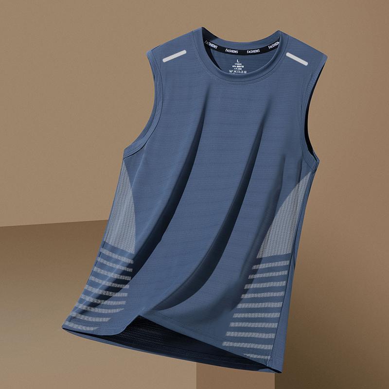 Sommer Herren Schnelltrocknendes Atmungsaktives Weste Sport Fitness Basishemd Breite Schulter Training Ärmellos Schweißableitend T-Shirt Top 2XL