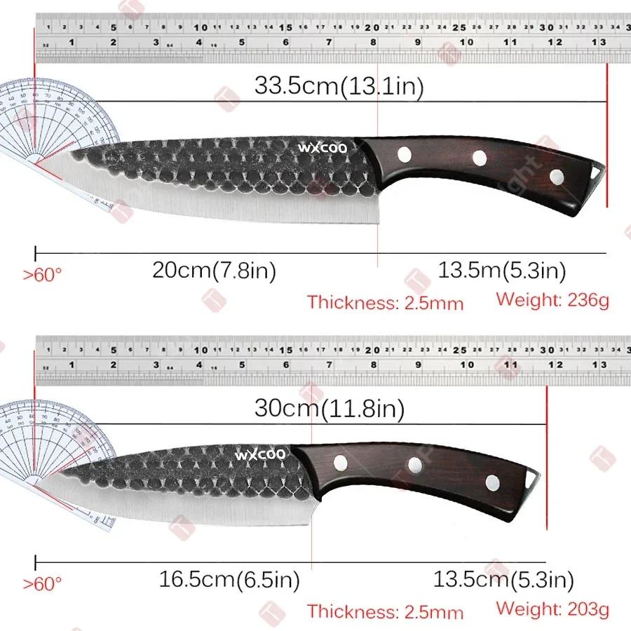 New Kitchen Boning Knife Heavy Duty Chicken Bone Scissors Knife Sharp Fruit Slicing Stainless Steel Kitchen Knives Wooden Handle