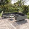 Vidaxl 12-Cz. Garten-Sitzgruppe, Kissen, Grauer PE-Rattan