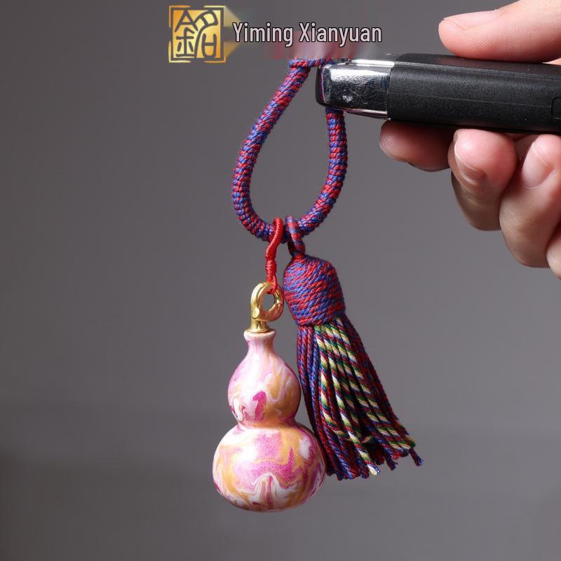 Yiming Xianyuan Lacquer Gourd Keychain & Car Hanging Accessory