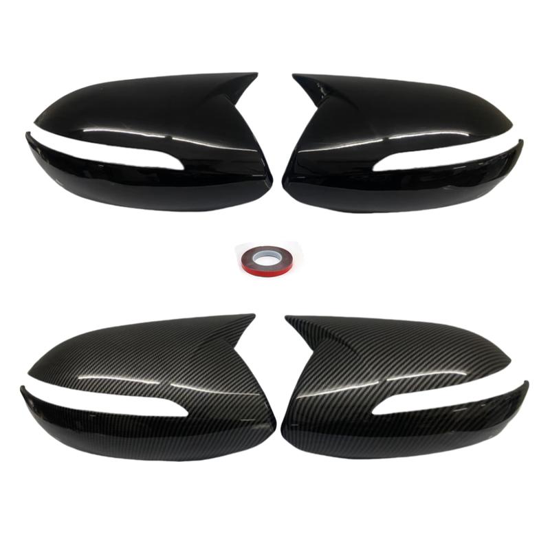 2PCS Car Rearview Side Mirror Cover Wing Cap For Kia Sportage KX5 2011 2012 2013 2014 2015 Glossy Black/Carbon Look Mirror Caps