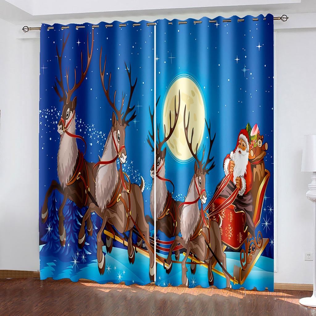 Winter Lakeside Snow Scenery Window Curtains for Living Room Kitchen Curtain Bedroom Decorative Windows Drapery Curtain Panels