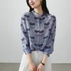100% mulberry silk printed shirt for women, 2026 spring fashion commuting versatile long sleeved silk shirt