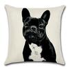 French Bulldog Cushion Cover Cotton Linen Cute Dog Decorative Cushions for Sofa Home Decoration Pillow Case 45*45
