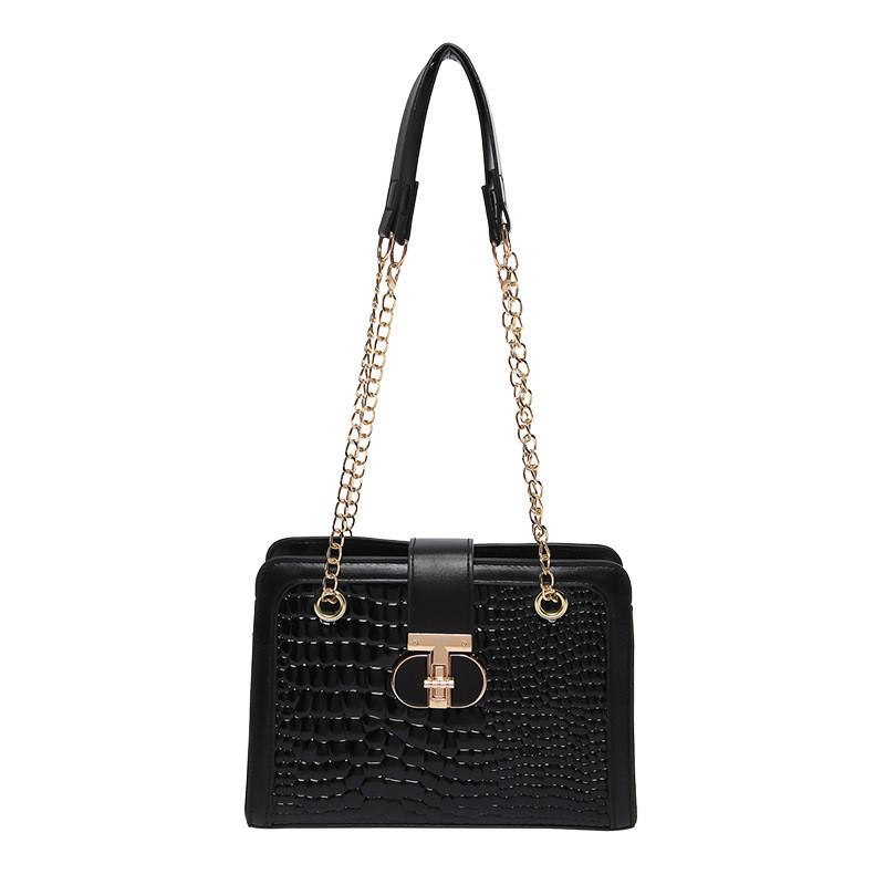 Luxurious Crocodile Pattern Mini Shoulder Bag For Women In Chic Black And White Colors чёрный
