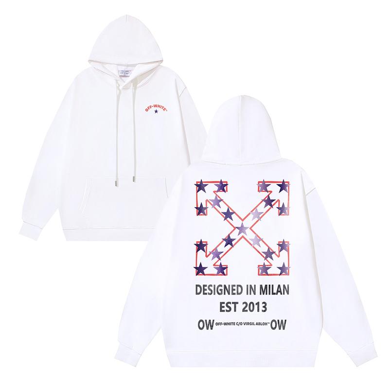 1230 Off-White 2025 Autumn/Winter New OW Star Letter Arrow Pattern Hoodie for Men and Women