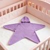 Cute Star Shape Sleeping Bag Starfish Baby Sleep Sack, Soft Knitted Full Body Swaddle Blanket with Infant Cocoon Hood for Newborn, Anti Kick Warm Bag,