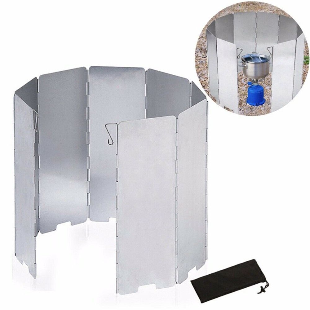 Picnic Cooking BBQ Burner Wind Guard Windproof Screen Cookware Windbreak Gas Stove Windshield