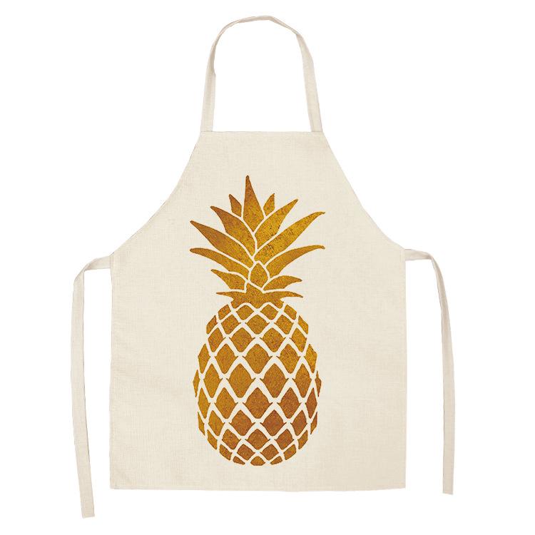 Matlagning Bakförkläde Ny frukt Ananas Köksförkläde Anti-fläckar Linne Kockförkläde för män och kvinnor Rengöringsverktyg
