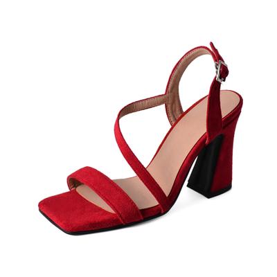 Flock Peep Toe Super High Heels Καλοκαιρινά Παπούτσια με Αγκράφες και Λουριά, Μοντέρνα Γυναικεία Σανδάλια