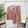 Women's 100% Mulberry Silk Pajama Set - 19 Momme, Long Sleeve, Long Pants, Plus Size, Autumn/Summer.