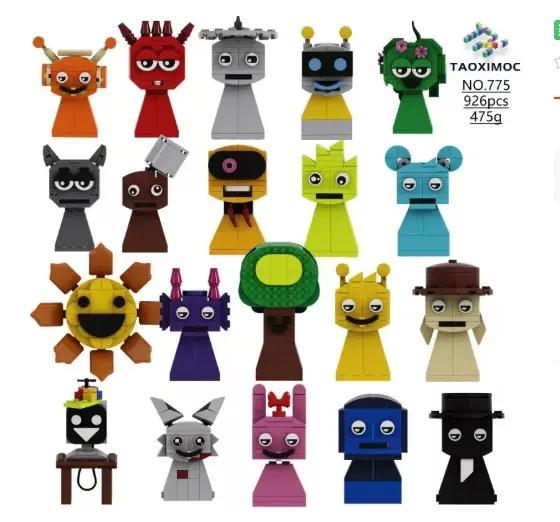Sprunki Giocattoli Playset Blocchi da Costruzione Set di Blocchi da Costruzione Sprunki Horror Grigio Wenda Simon Tunner Oren Figura di Costruzione Sprunki Mini Set