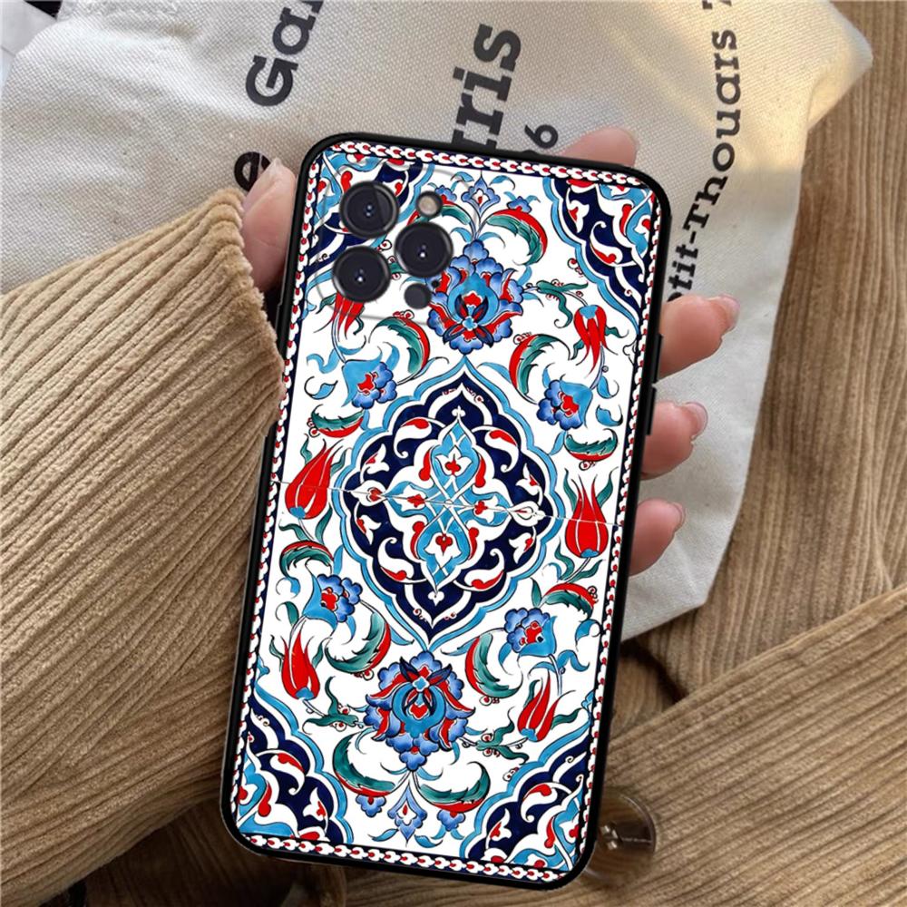 

Retro Ethnic Pattern Phone Case for iPhone 17 16 15 14 13 12 11 Series Pro Max Plus Luxury Vintage Geometric Floral iphone 15 ProMax