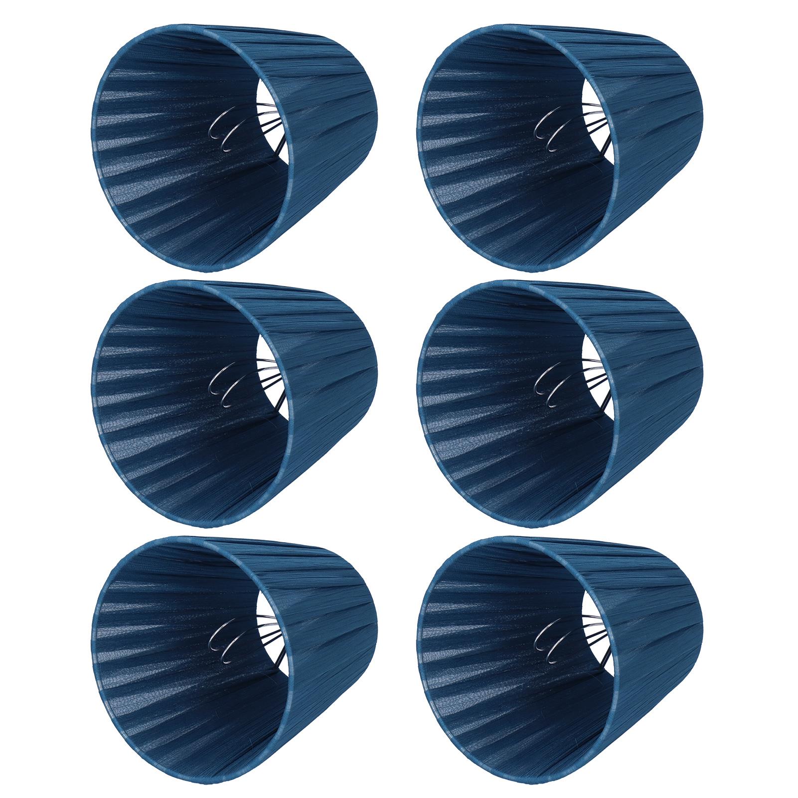 

6PCS Modern Simple Lampshade Cloth Lampshade for Crystal Clip On Chandelier Wall Lamp Blue