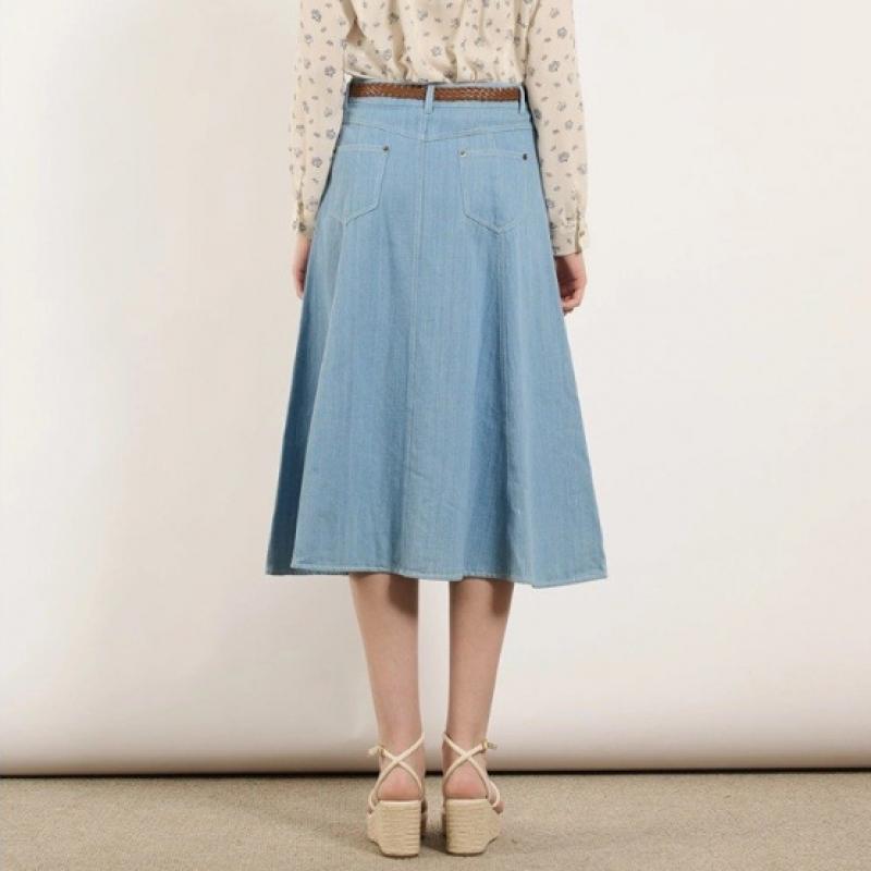 Bcbg Denim Pleated Skirt B5m3s202