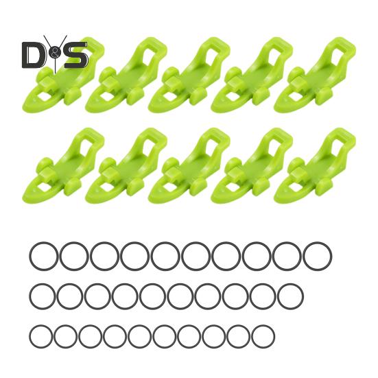 

10 шт. Держатель для крючков рыболовной приманки с резиновыми кольцами Универсальный держатель для крючка приманки рыболовного удилища с отверстиями Рыболовные аксессуары трава зеленый