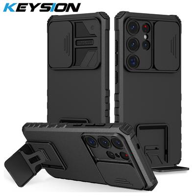KEYSION Custodia Antiurto per Samsung S25 Ultra 5G S25+ Plus Protezione Lente Fotocamera Scorrevole Supporto Integrato Copri Telefono per Galaxy S24 FE 5G