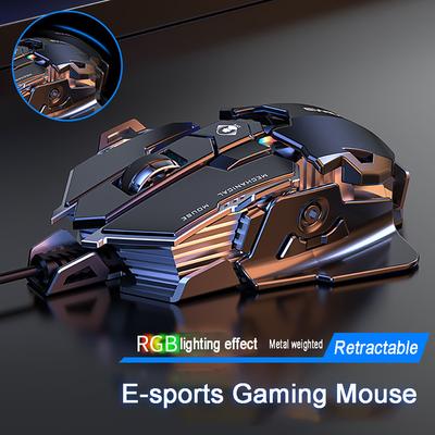 ארגונומי Wired Gaming Mouse LED 12800 DPI USB עכבר מחשב גיימר RGB עכברי MK500/200 Mause עם כבל תאורה אחורית למחשב