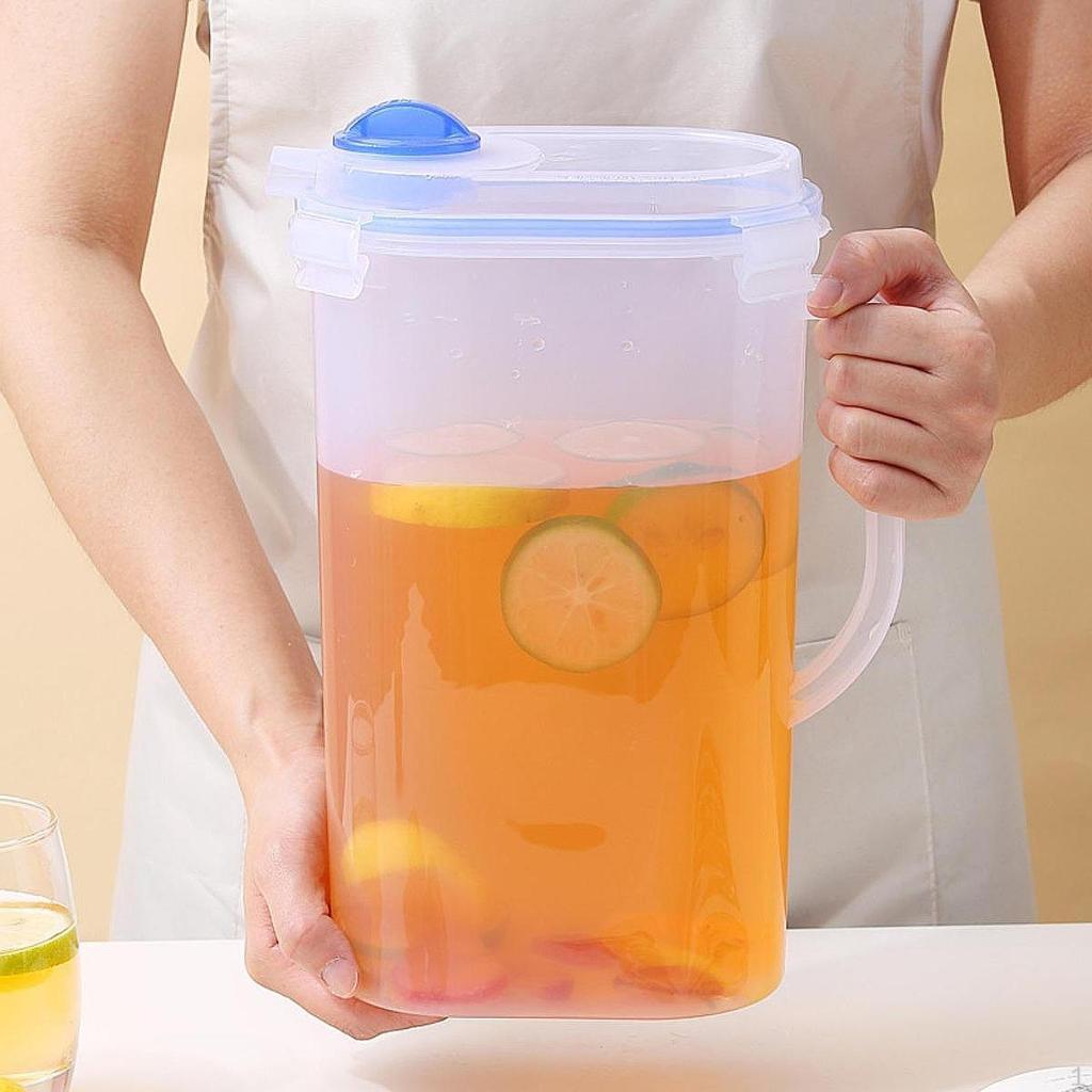 Water Pitcher Beverage Container Large Capacity with Lid and Handle Jug Juice for